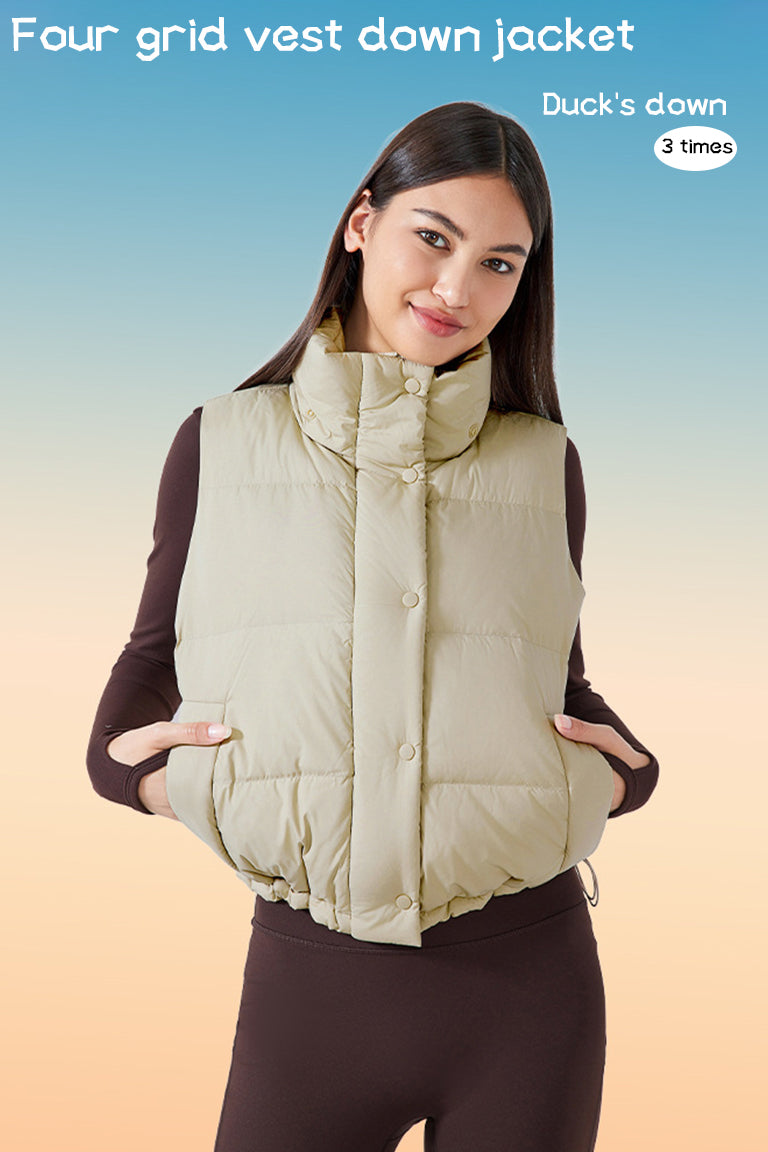 COCRE four-grid vest down jacket