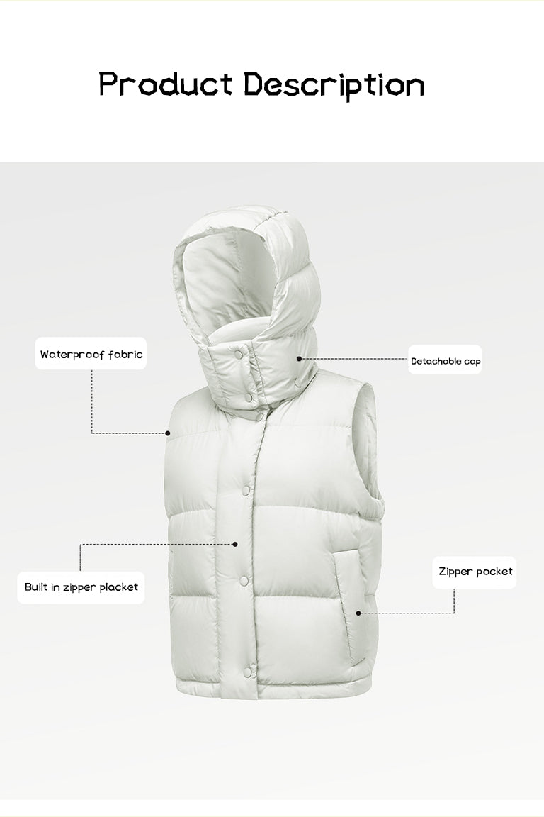 COCRE four-grid vest down jacket