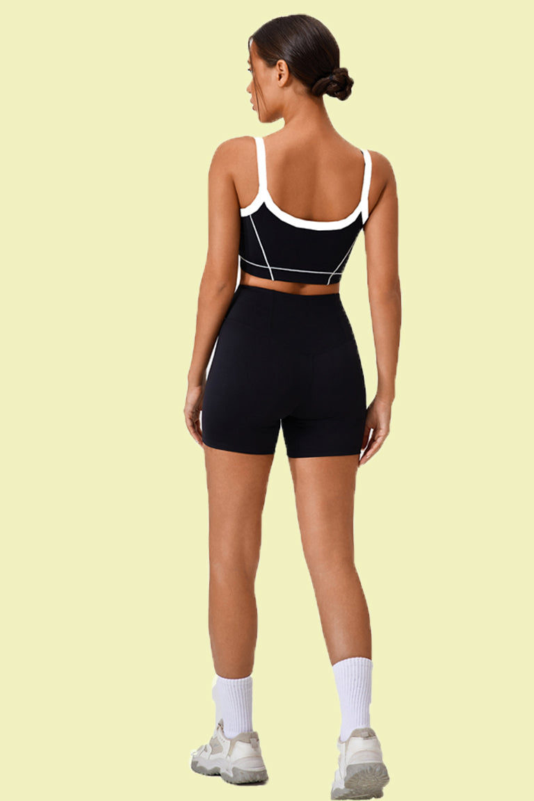 COCER Contrast color bra shorts yoga set