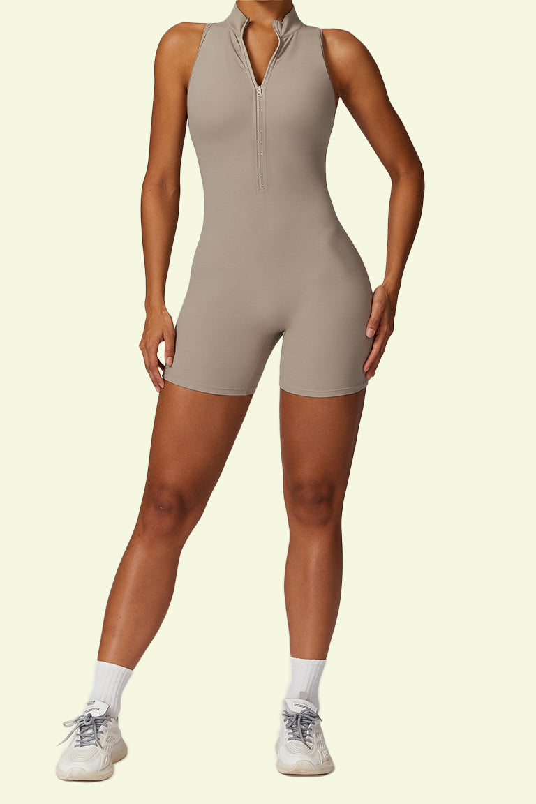 COCRE hollow beautiful back zipper one-piece yoga suit