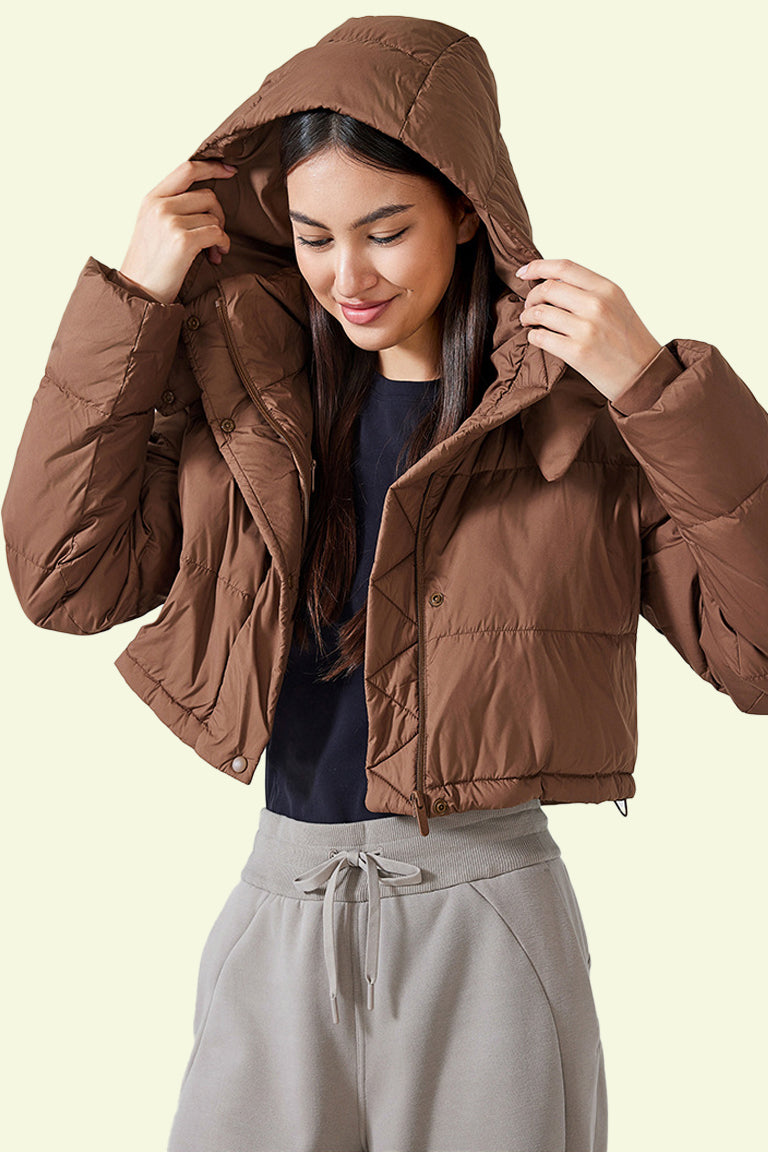 COCRE Short hooded down jacket