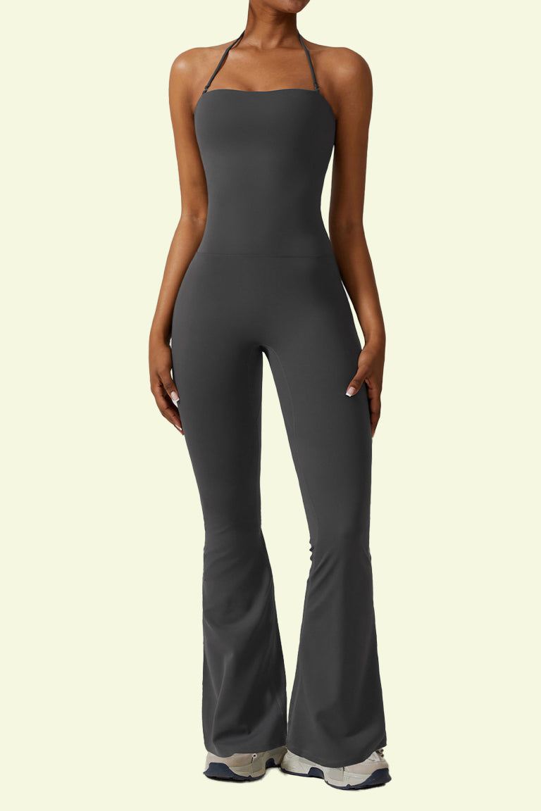 COCRE Quick-drying halterneck flared bodysuit