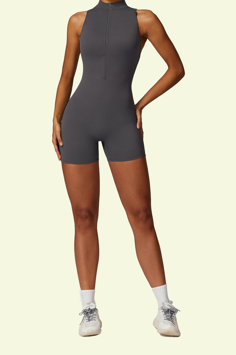 COCRE hollow beautiful back zipper one-piece yoga suit