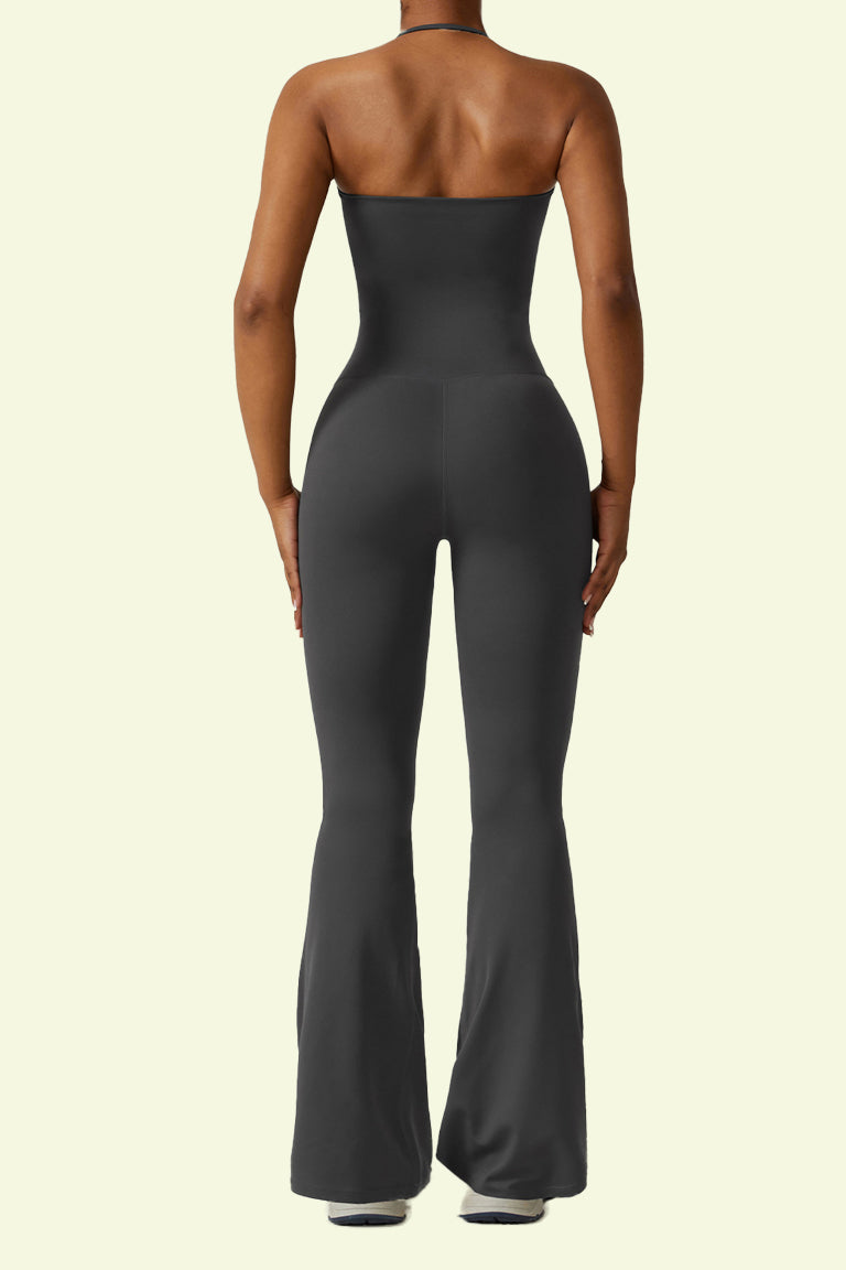 COCRE Quick-drying halterneck flared bodysuit