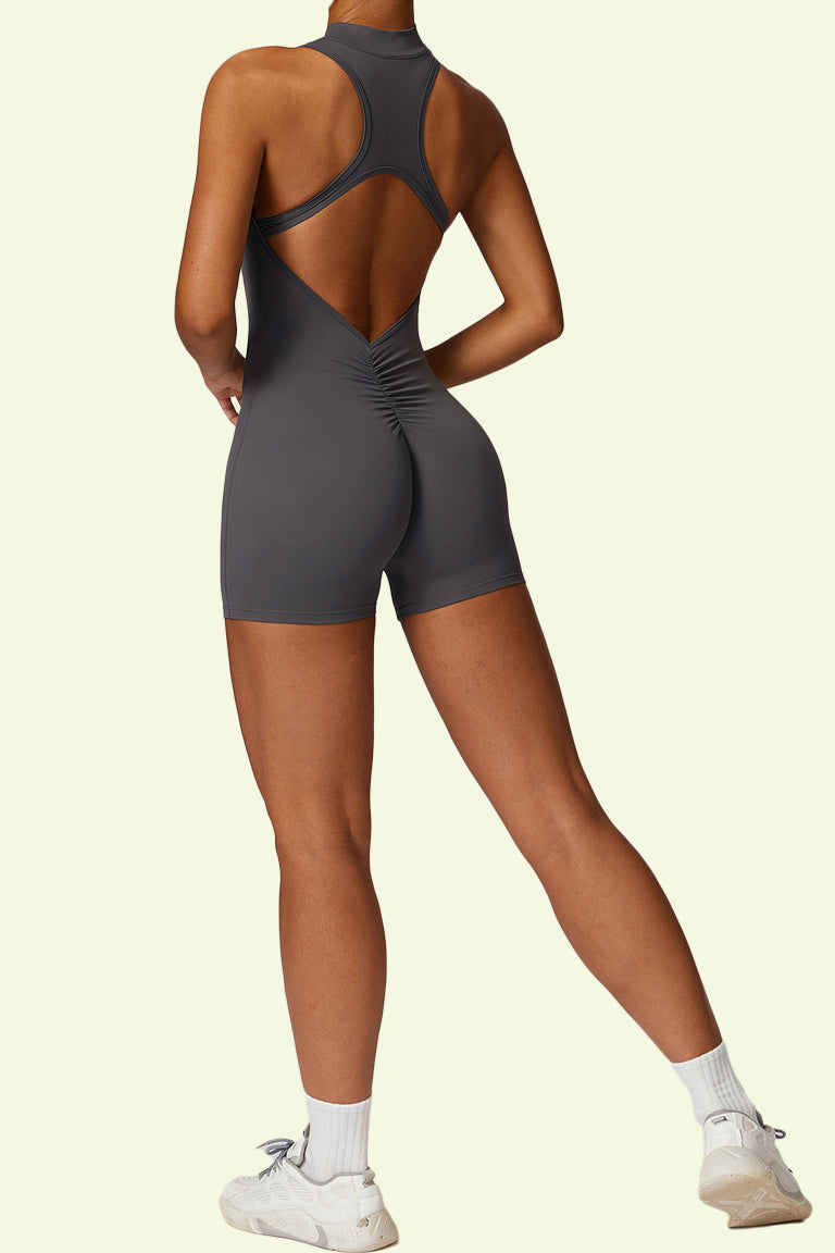 COCRE hollow beautiful back zipper one-piece yoga suit