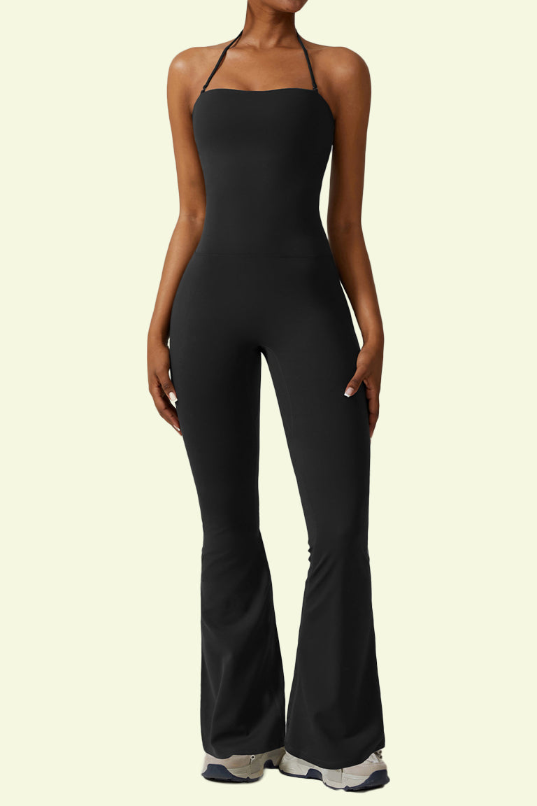 COCRE Quick-drying halterneck flared bodysuit