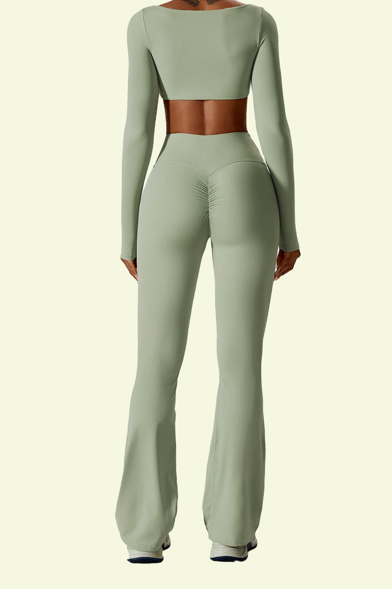 COCRE Bra long sleeve flared pants yoga set