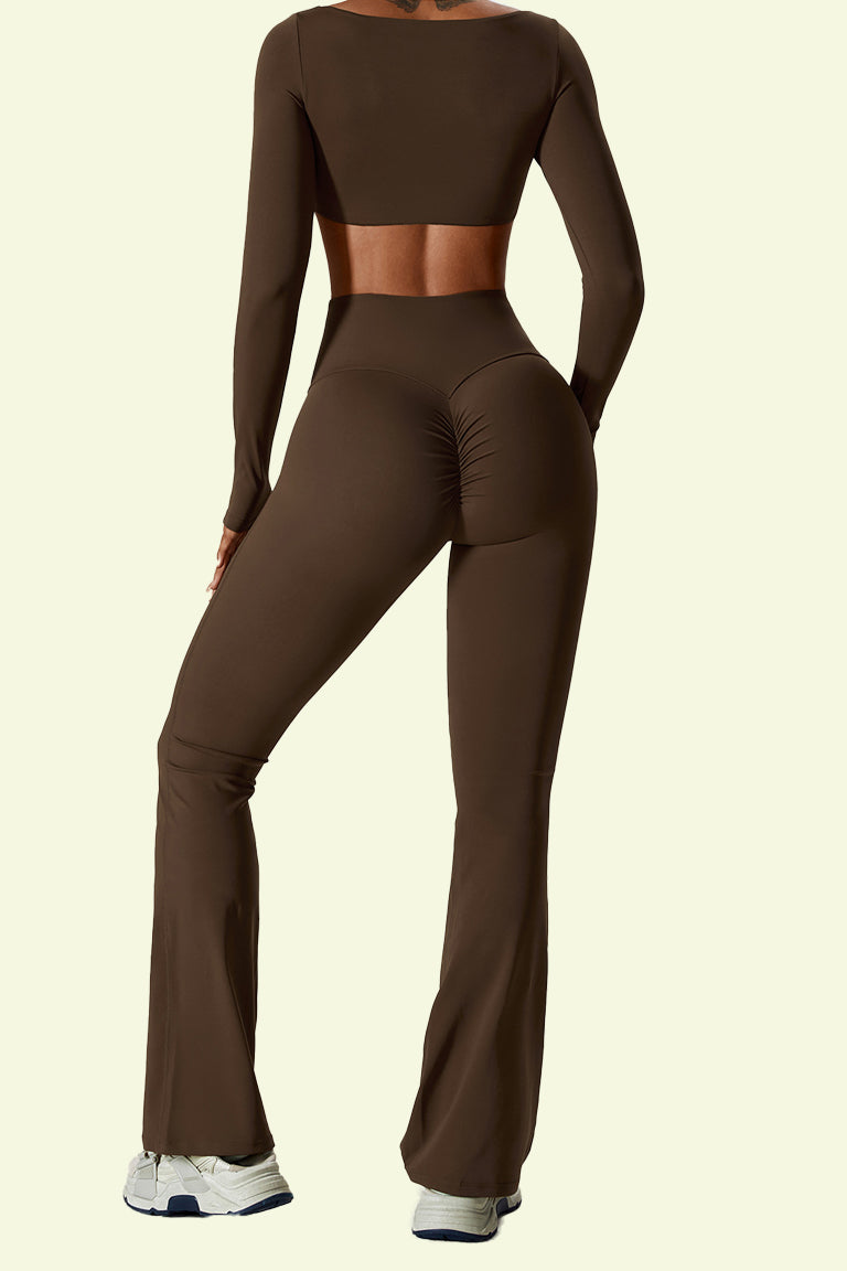 COCRE Bra long sleeve flared pants yoga set