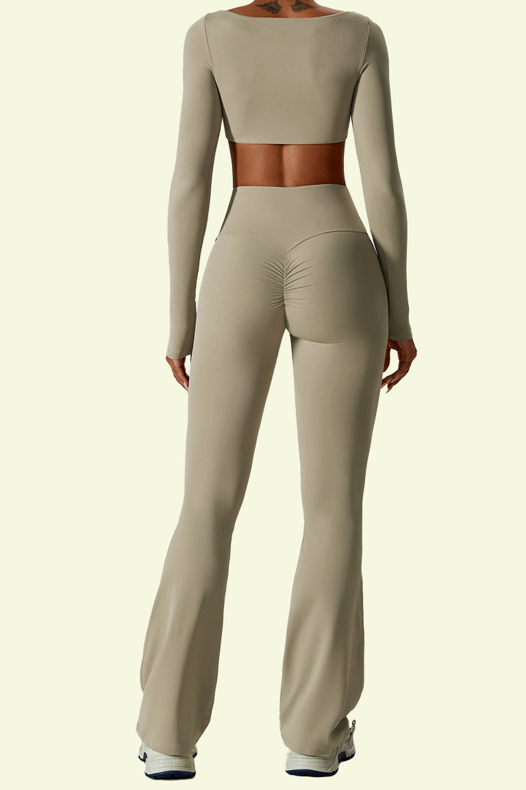 COCRE Bra long sleeve flared pants yoga set