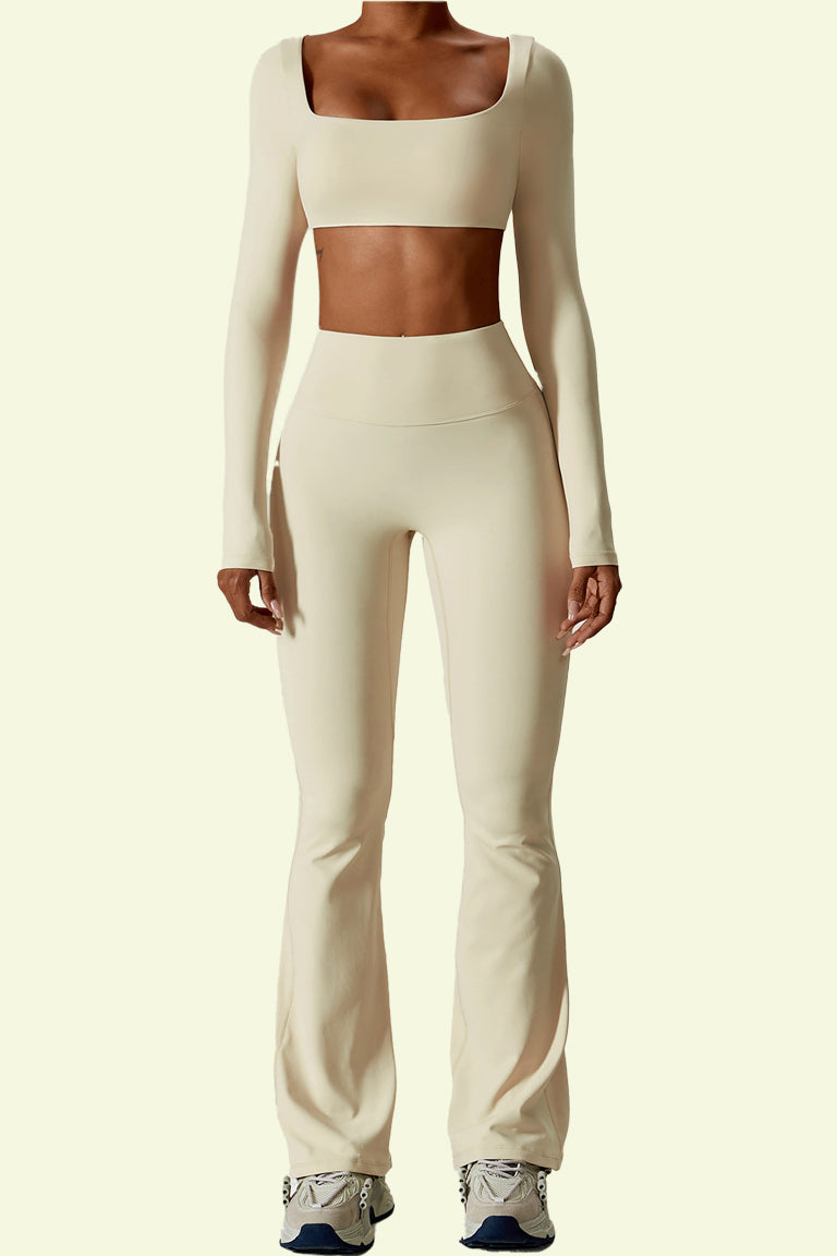 COCRE Bra long sleeve flared pants yoga set