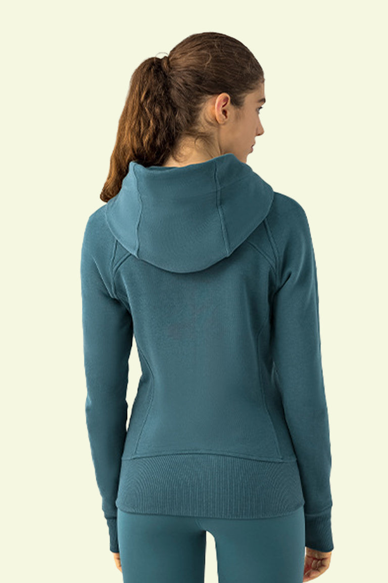 COCRE Fashion Stand Collar Zipper Yoga Sports Sweatshirt