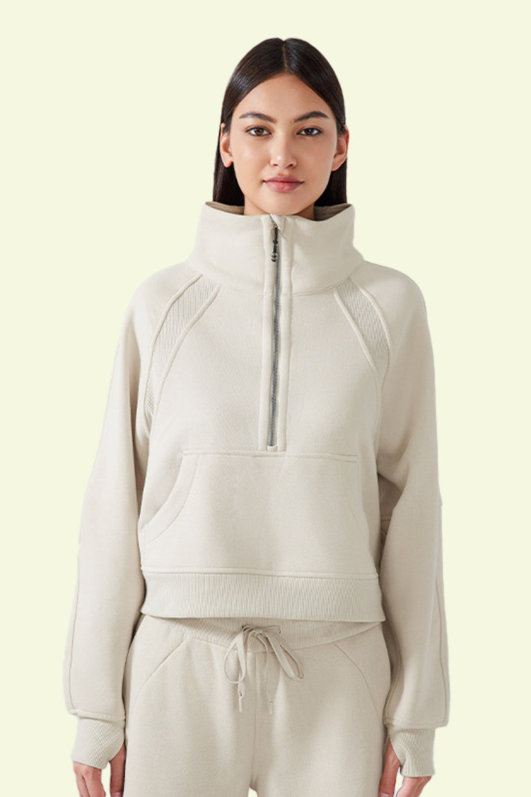 COCRE Stand Collar Sports Warm Sweatshirt