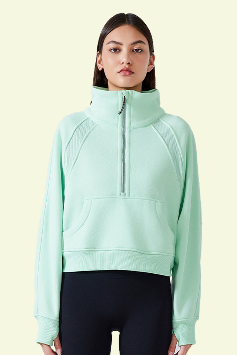 COCRE Stand Collar Sports Warm Sweatshirt