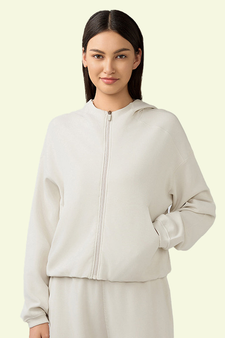 COCRE Gathered Hem Hoodie