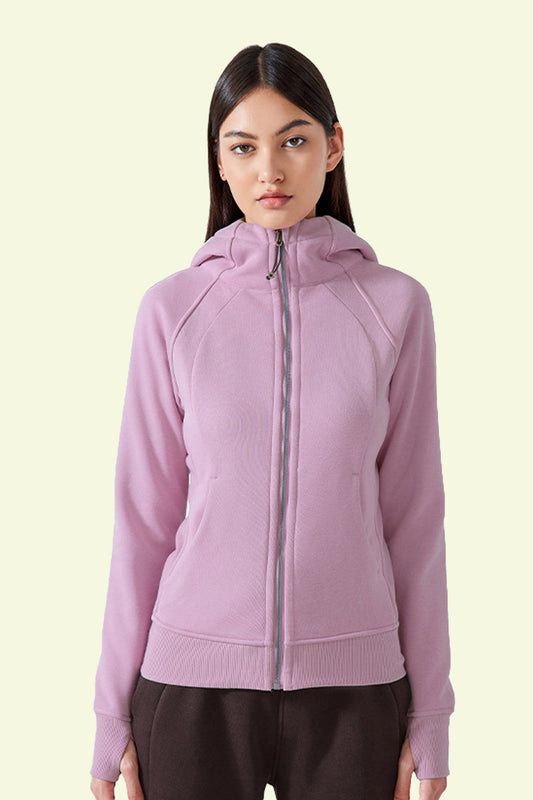 COCRE Fashion Stand Collar Zipper Yoga Sports Sweatshirt