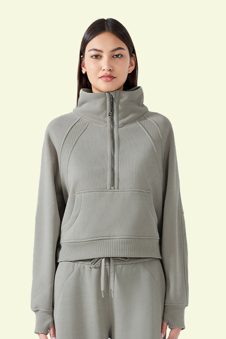 COCRE Stand Collar Sports Warm Sweatshirt