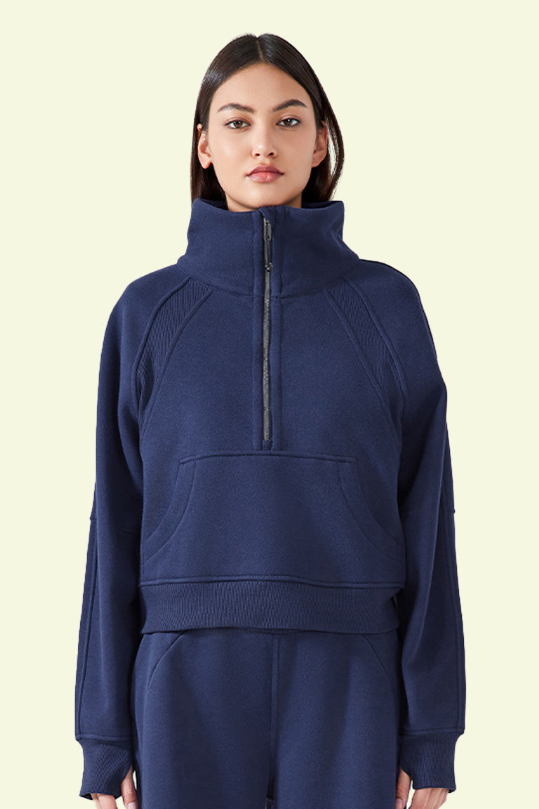 COCRE Stand Collar Sports Warm Sweatshirt