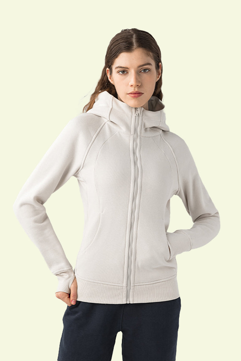 COCRE Fashion Stand Collar Zipper Yoga Sports Sweatshirt