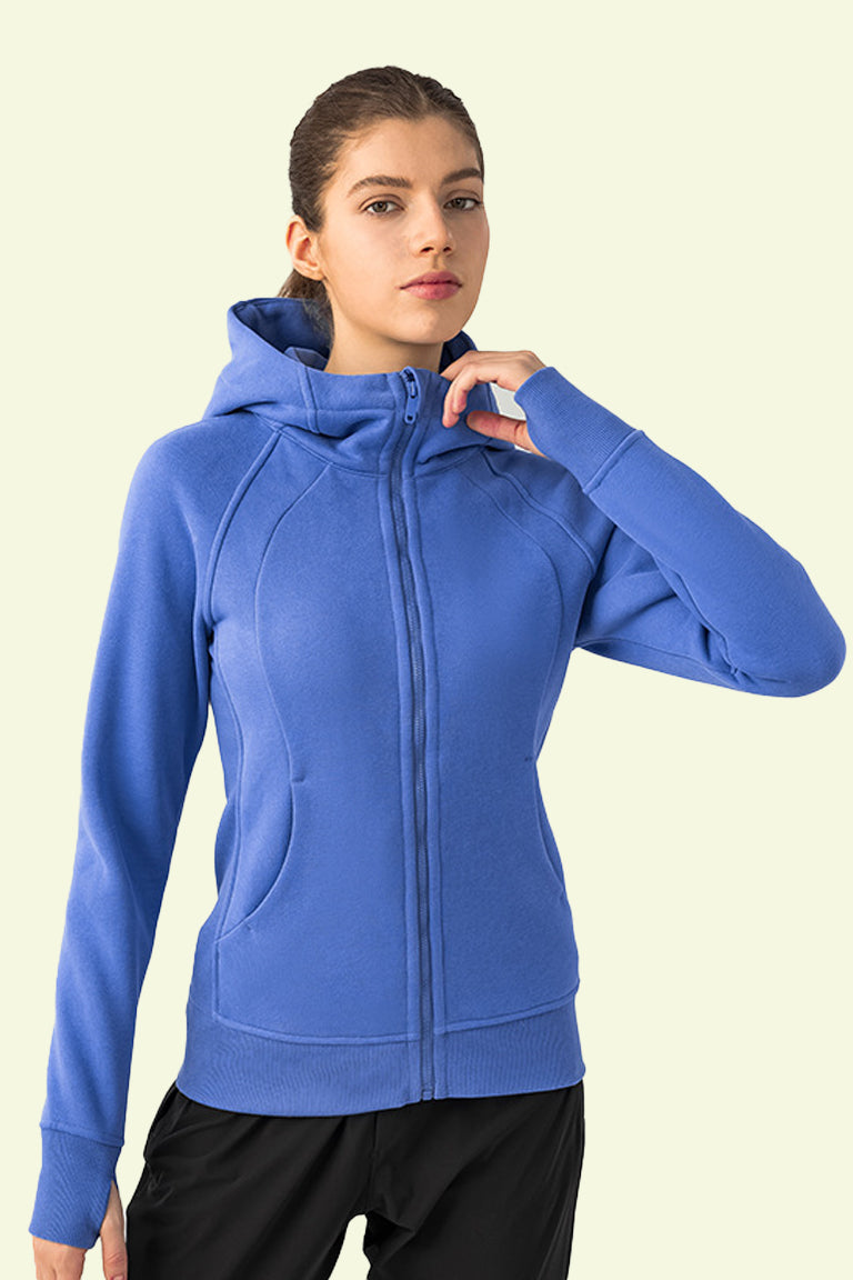 COCRE Fashion Stand Collar Zipper Yoga Sports Sweatshirt